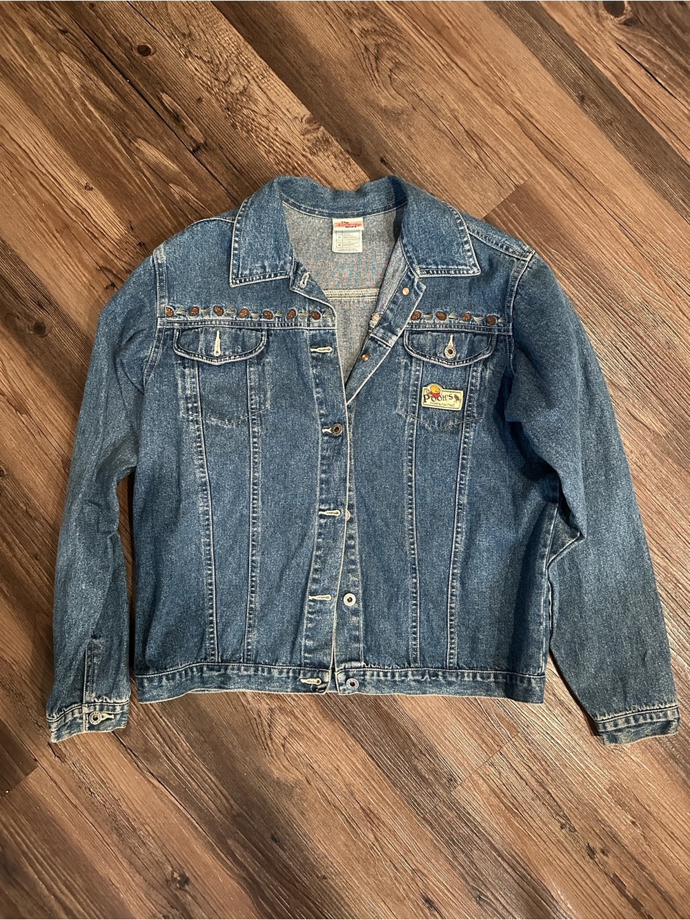 Vintage Winnie the Pooh Light Blue Denim Jacket - Picture 1 of 3